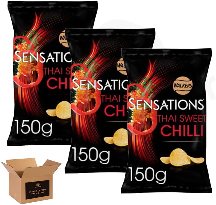 Walkers Sensations Crisps – Bold Spicy Sweet Flavour | 3 Pack | Premium Crunchy