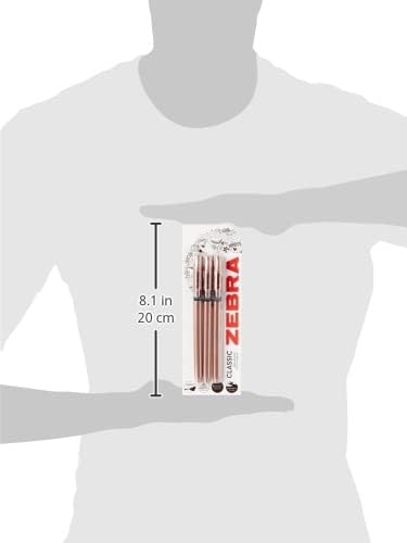 Zebra Pen Z Grip Black Pens Ballpoint, Super Trendy Rose Gold Ballpoint Pens With Triangular Barrel, Black Ink, Reliable Black Biro Multipack For Everyday Use - Medium Point, 3 pk