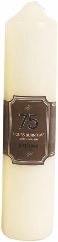 White Unscented Block Candle Gift Set | Large Pillar Candles | Non-Drip Wax Candles for Church, Xmas, Home Decor | Multi Purpose Indoor Outdoor Votive Candles | Long Burn Time (75 Hour, Pack 1)