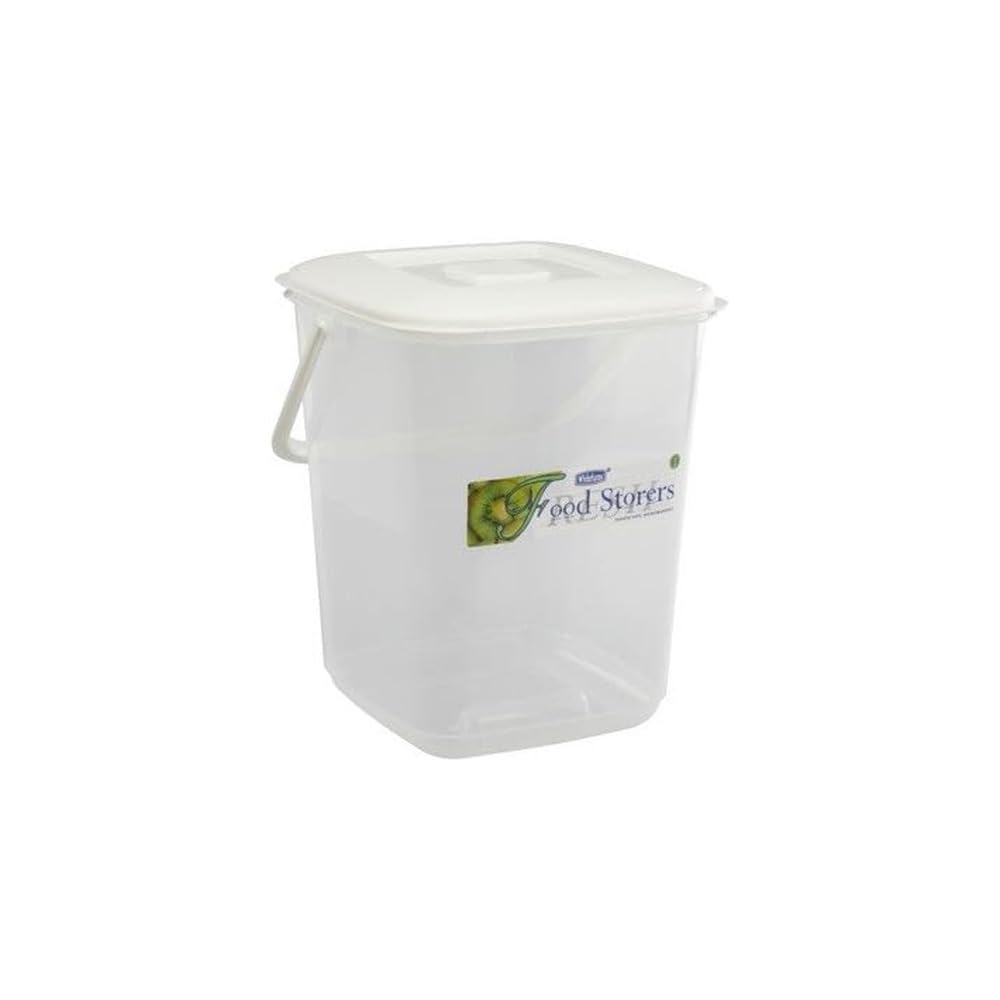 10L Durable Clear Plastic Food Storage Canister with Handle & Airtight Lid – Large Kitchen Container | Multipurpose for Flour, Rice, Cereal, Biscuits, Pet Food, Flour & Baking (Pack of 1)
