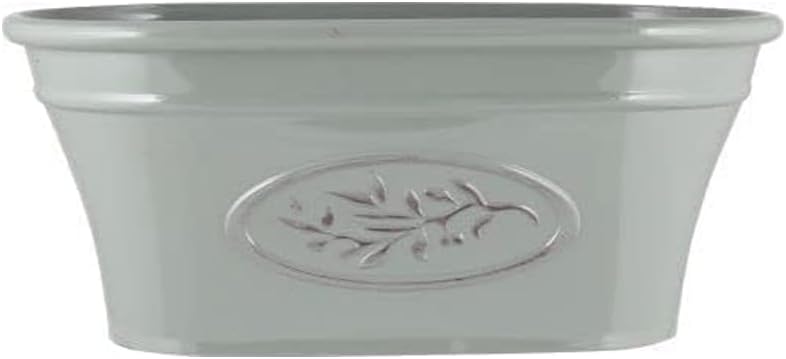 shopior Classic Olive Plastic Planter Trough for Gardening – Flowers Pot with Glossy Finish Weatherproof Plant Pot with Drainage Holes – Gardens, Balconies & Windowsills | 38cm (38cm-Green, Pack 2)