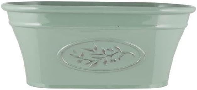 shopior Classic Olive Plastic Planter Trough for Gardening – Flowers Pot with Glossy Finish Weatherproof Plant Pot with Drainage Holes – Gardens, Balconies & Windowsills | 38cm (38cm-Green, Pack 2)