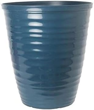 Dune Gloss Ripple Plastic Plant Pot Garden Planter TEAL colour 28cm dia.