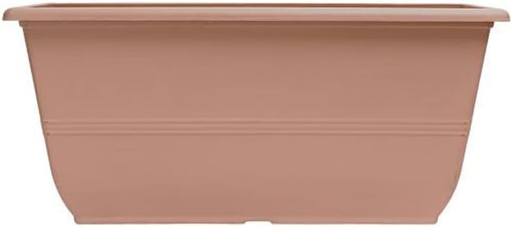 shopior 30cm (12 Inch) Peach Terracotta Plastic Plant Pots – 10L Round Garden Planters with Drainage – Weatherproof Indoor & Outdoor Tub (Peach Terracotta, Phidelphia Window Box 20"-Pack 1)