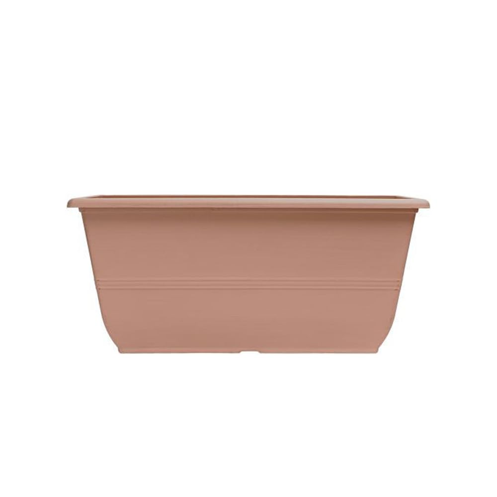 shopior 30cm (12 Inch) Peach Terracotta Plastic Plant Pots – 10L Round Garden Planters with Drainage – Weatherproof Indoor & Outdoor Tub (Peach Terracotta, Phidelphia Window Box 20"-Pack 1)