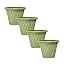 shopior Plastic Prisma Planters | Festive Garden Planting Pot 9L – Round Garden Plant Pots with Drainage Holes | Weatherproof Decorative Patio Flower Pot - (30cm - Purple, Pack 1)