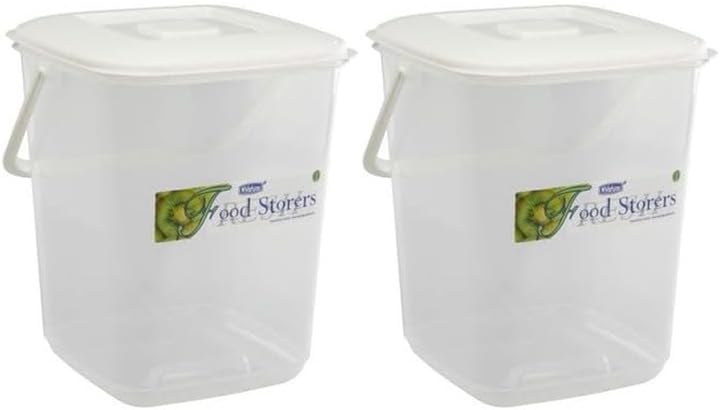 10L Durable Clear Plastic Food Storage Canister with Handle & Airtight Lid – Large Kitchen Container | Multipurpose for Flour, Rice, Cereal, Biscuits, Pet Food, Flour & Baking (Pack of 1)