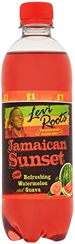 Levi Roots Jamaican Sunset Sparkling Fruit Juice Drink with Refreshing Watermelon and Guava 500 ml Bottle (Case of 12)