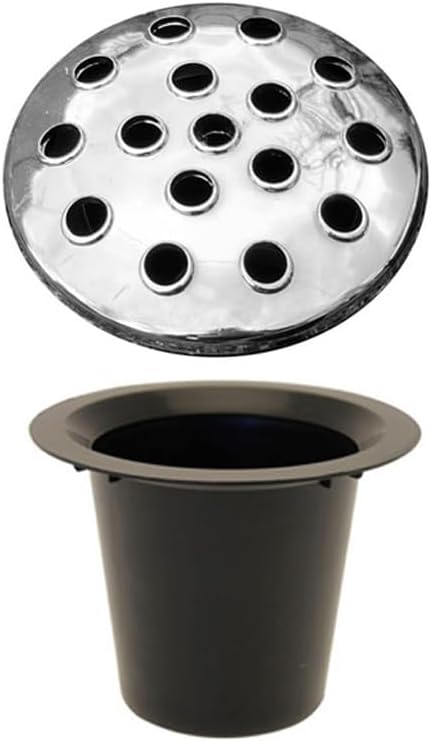 Black Plastic Grave Vase with Lid – Memorial Flower Holder for Headstones, Cemetery Vase for Artificial & Fresh Flowers | Weatherproof Grave Flower Pot for Marble or Stone Memorials – (2, Silver-Top)