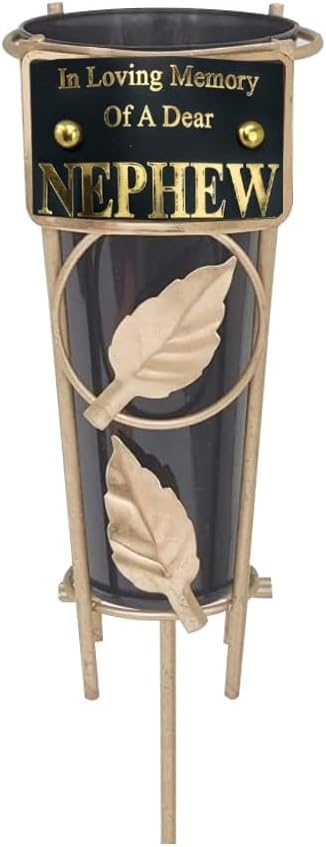 Grave Vases with Spike Grave Ornaments - Memorial Plaques/Black Vases Flower Holders with Personalised Quotes; Metal Spikes Grave Decorations in Loving Memory of your Loved Ones (Niece)