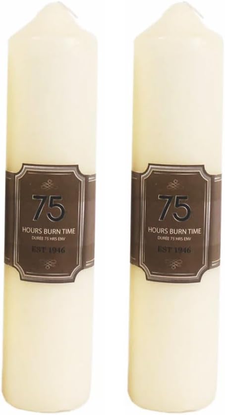 White Unscented Block Candle Gift Set | Large Pillar Candles | Non-Drip Wax Candles for Church, Xmas, Home Decor | Multi Purpose Indoor Outdoor Votive Candles | Long Burn Time (75 Hour, Pack 1)