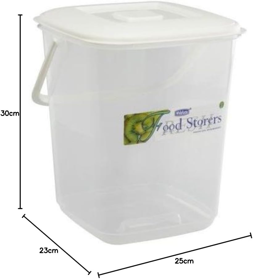 Whitefurze Durable Clear Plastic Food Canister with Handle 10L Item