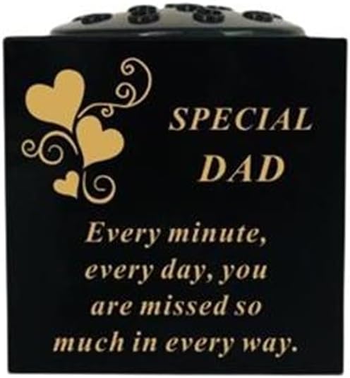 Graveside Memorial Rose Bowl Vase – Weatherproof Grave Flower Container with Removable Lid – Elegant Cemetery Tribute Vase | Remembrance Ornament, Sympathy Gift for Loved One (Husband)