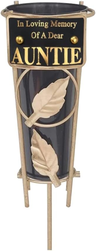 Grave Vases with Spike Grave Ornaments - Memorial Plaques/Black Vases Flower Holders with Personalised Quotes; Metal Spikes Grave Decorations in Loving Memory of your Loved Ones (Niece)
