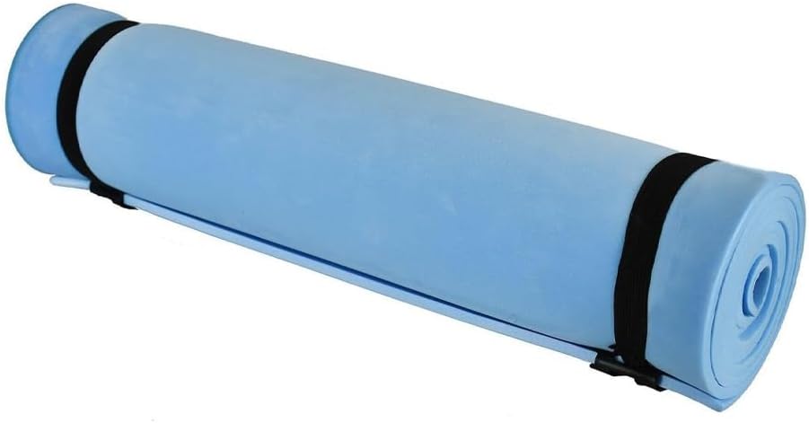 Yoga & Camping Roll Mat | Waterproof Lightweight Foam Camping Mat with EVA Padding, Elastic Straps | Roll Up Sleeping Mat for Outdoor Hiking, Festivals, Fishing, Travel, Fitness & Exercise – 180x50cm