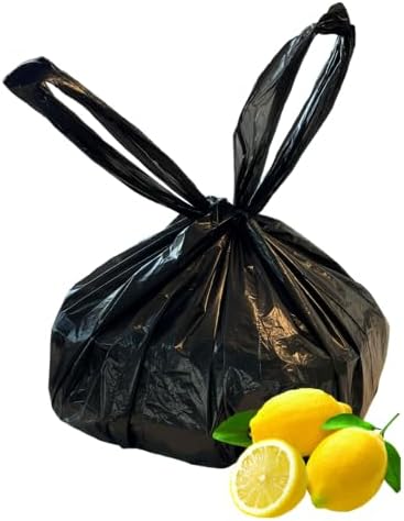 TidyZ 240 DOGGY BAGS WITH TIE HANDLES, POCKET PACK, FRAGRANCED, BLACK (12 rolls of 20 Bags)