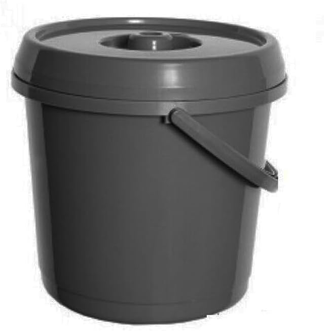 Plastic Bucket with Lid Handle – 3 Gallon Nappy Storage Bin for Baby Diapers | Durable Food Grade Plastic Storage Container for Cleaning Supplies, Toys, Pet Food – Multi Purpose Use, 14L (Silver)