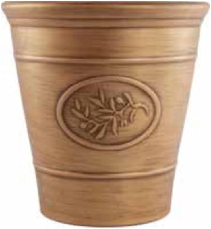 Metallic Effect Olive Planter Plastic Plant Flower Pot Garden Home-30cm-Gold