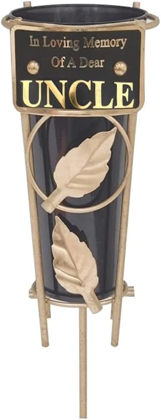 Grave Vases with Spike Grave Ornaments - Memorial Plaques/Black Vases Flower Holders with Personalised Quotes; Metal Spikes Grave Decorations in Loving Memory of your Loved Ones (Niece)