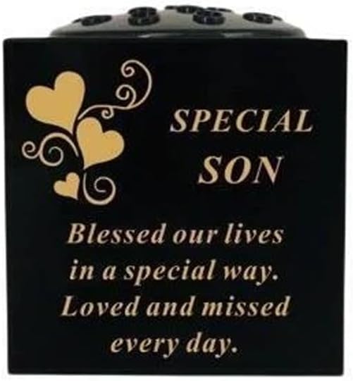 Graveside Memorial Rose Bowl Vase – Weatherproof Grave Flower Container with Removable Lid – Elegant Cemetery Tribute Vase | Remembrance Ornament, Sympathy Gift for Loved One (Husband)