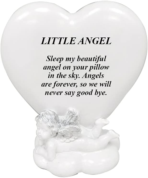 OnlineStreet Memorial Heart Plaques Grave Cherub Ornaments - Personalised Grave Decoration Plaques, Cherub, Engraved with Remembrance Quotes in Loving Memory of your Special Ones (Husband)