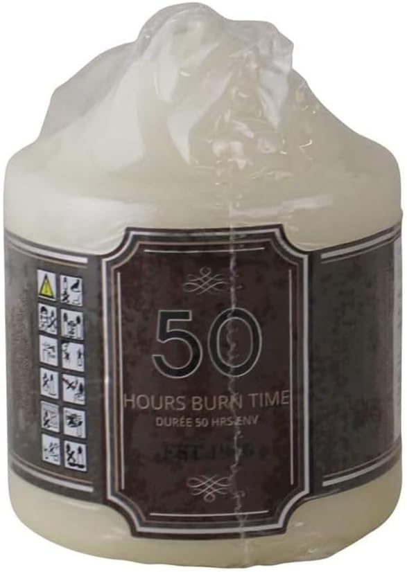 White Unscented Block Candle Gift Set | Large Pillar Candles | Non-Drip Wax Candles for Church, Xmas, Home Decor | Multi Purpose Indoor Outdoor Votive Candles | Long Burn Time (75 Hour, Pack 1)