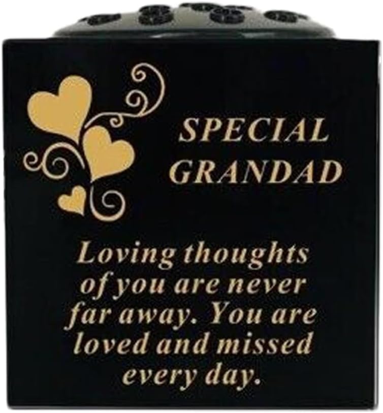 Graveside Memorial Rose Bowl Vase – Weatherproof Grave Flower Container with Removable Lid – Elegant Cemetery Tribute Vase | Remembrance Ornament, Sympathy Gift for Loved One (Husband)