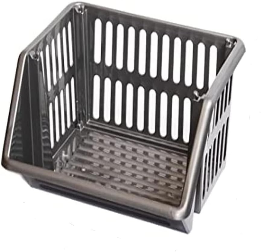 Compact 3 Tier Stackable Kitchen Sink Organiser| Durable Plastic Storage Basket | Multi-Purpose Stacking Basket | Kitchen Shelves Veg Rack, Plastic Fruit Storage Stand (Silver, 18 Centimetres)