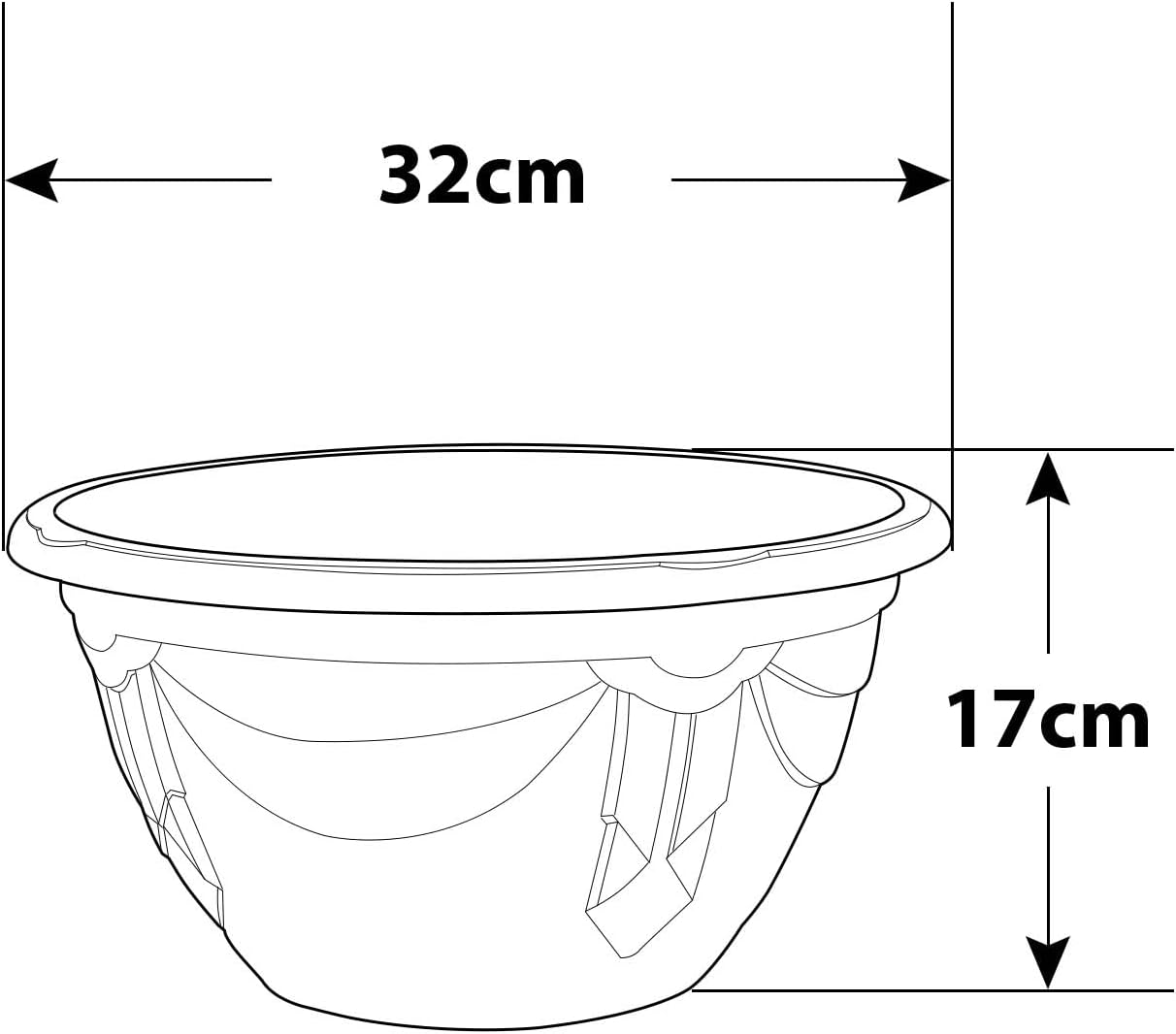 Whitefurze G02074 32cm Venetian Hanging Basket - Forest Green