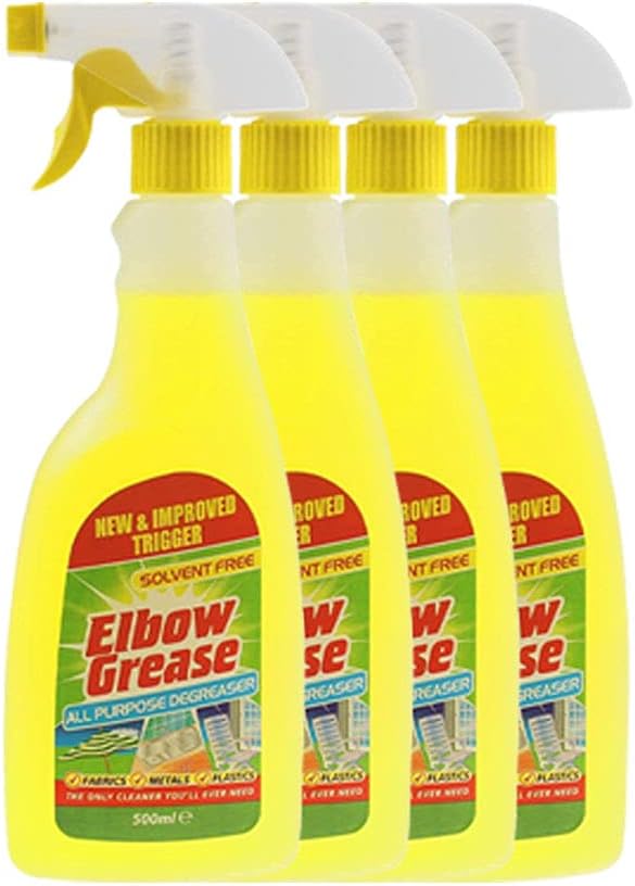 Elbow Grease All Purpose Kitchen/Floor/Tile/Wall/Bathroom/Glass/Carpet Cleaner - Elbow Grease Clothes Stain Remover - AntiBacterial Sticky Stuff Remover Spray (500 ml) (Pack of 2)
