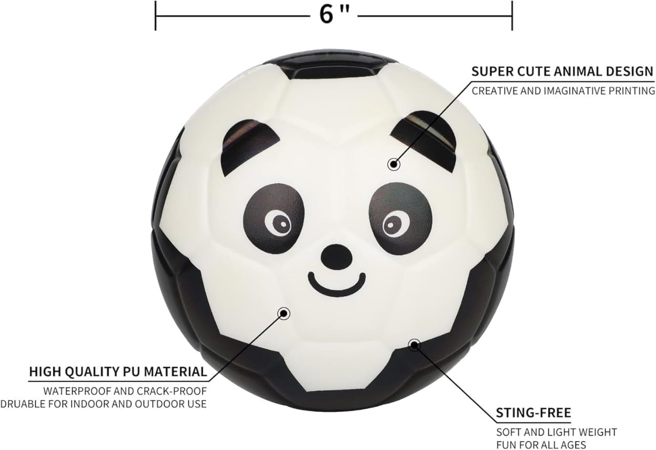 shopior 6 Inches Mini Soccer,Cute Animal Design Soft Foam Ball For Kids, Soft and Bouncy,Perfect Size For Kids Playing