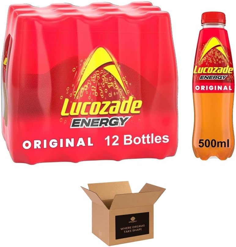 Energy Drink Bottles – Sparkling Glucose Energy Boost Flavoured Drinks – Classic Carbonated Refreshing Drink for Sports, Work, Study & Hydration (380 ml (Pack of 24), Orignal)