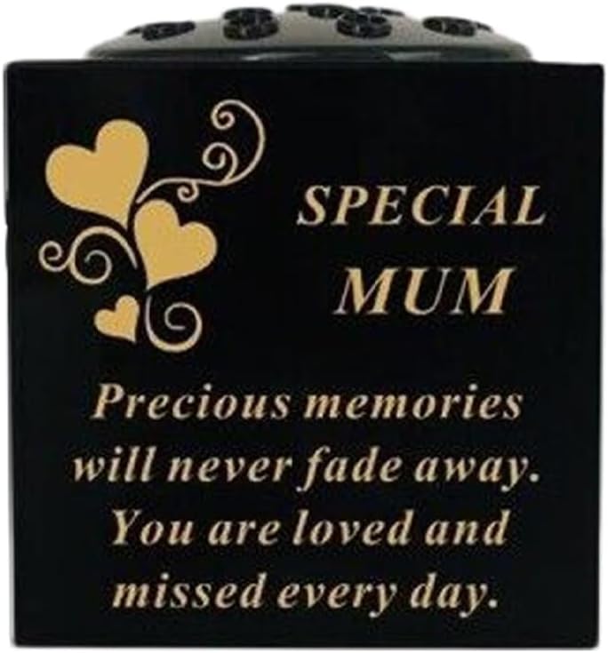Graveside Memorial Rose Bowl Vase – Weatherproof Grave Flower Container with Removable Lid – Elegant Cemetery Tribute Vase | Remembrance Ornament, Sympathy Gift for Loved One (Husband)