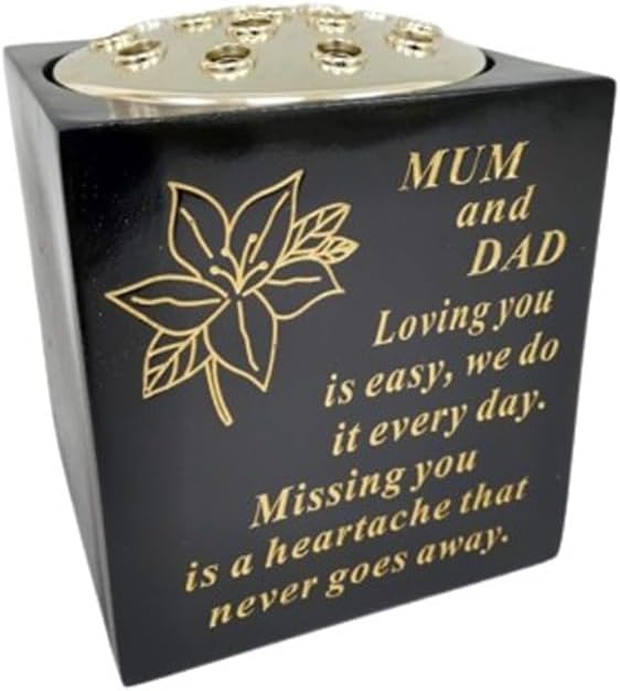 Graveside Memorial Vase – Weatherproof Grave Flower Container with Removable Lid – Elegant Cemetery Tribute Vase | Remembrance Ornament, Sympathy Gift for Loved One (Brother)