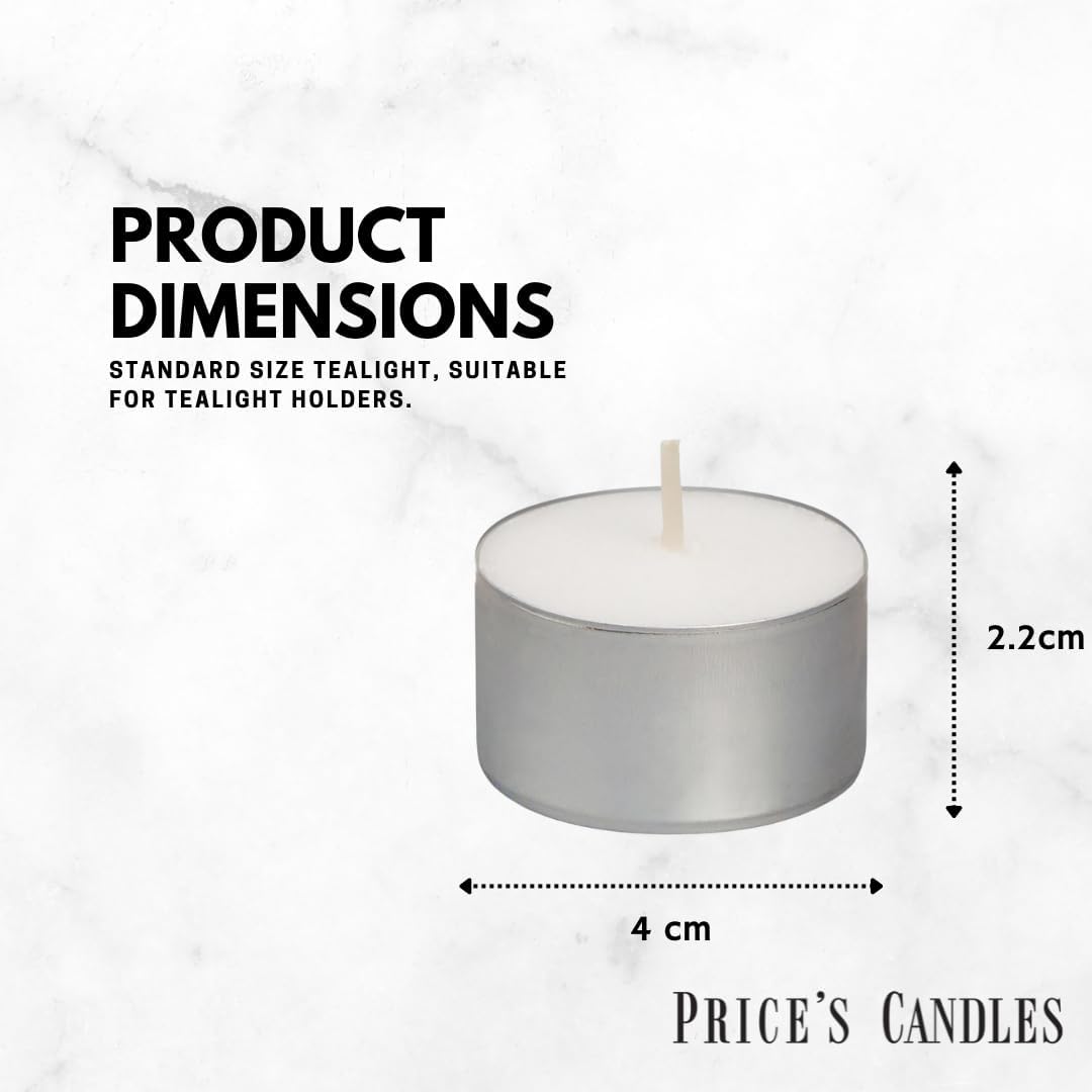 Price's Candles 2 x 50 Pack Sentinel Range 8 Hour Tealights Bags | Perfect Long Burning Tea Lights for Home, Catering or General Use | 100 Standard Size Long Burning Tea Lights