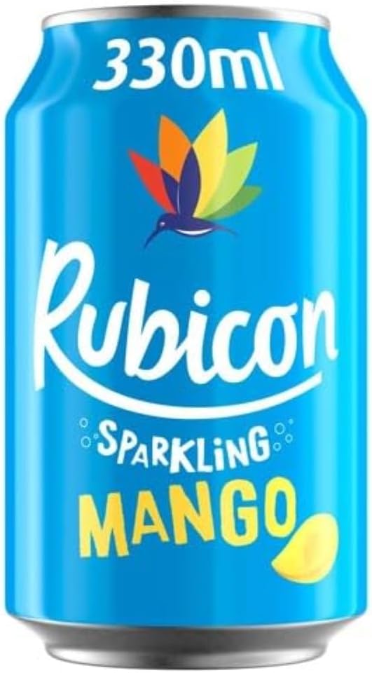 Rubicon 18 Pack Sparkling Mango Flavoured Fizzy Drink with Real Fruit Juice, Handpicked Fruits for a Temptingly Intense Taste "Made of Different Stuff" - 18 x 330ml Cans