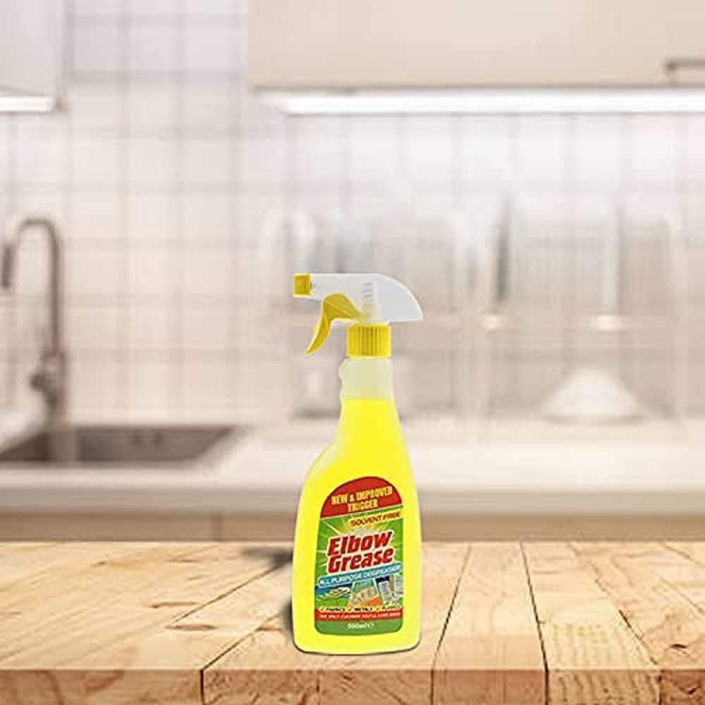 Elbow Grease Multi Surface Degreaser Spray Bottle | Kitchen Laundry Household Cleaner | Clothes Stain Remover - Antibacterial & Multipurpose Spray | Yellow, 500ml (2)