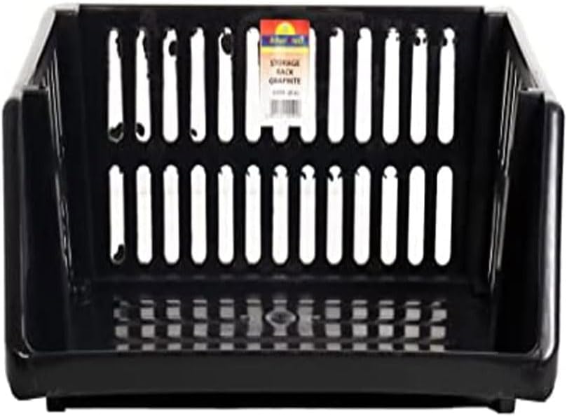 Compact 3 Tier Stackable Kitchen Sink Organiser| Durable Plastic Storage Basket | Multi-Purpose Stacking Basket | Kitchen Shelves Veg Rack, Plastic Fruit Storage Stand (Silver, 18 Centimetres)