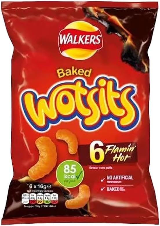 Walkers Crisps Variety Multipack | Assorted Flavours – Classic British Snack Box for Sharing, Lunchbox & Traveling – Family Party Pack Flavored Crispy Snacks (Pack 3, 6xTomato Ketchup 25g)