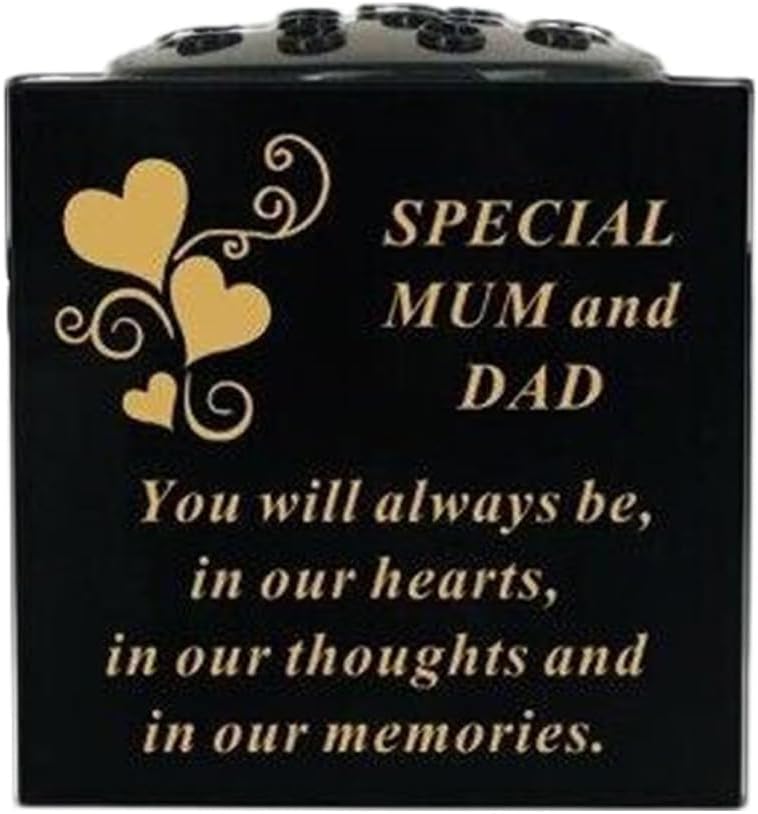 Graveside Memorial Rose Bowl Vase – Weatherproof Grave Flower Container with Removable Lid – Elegant Cemetery Tribute Vase | Remembrance Ornament, Sympathy Gift for Loved One (Husband)