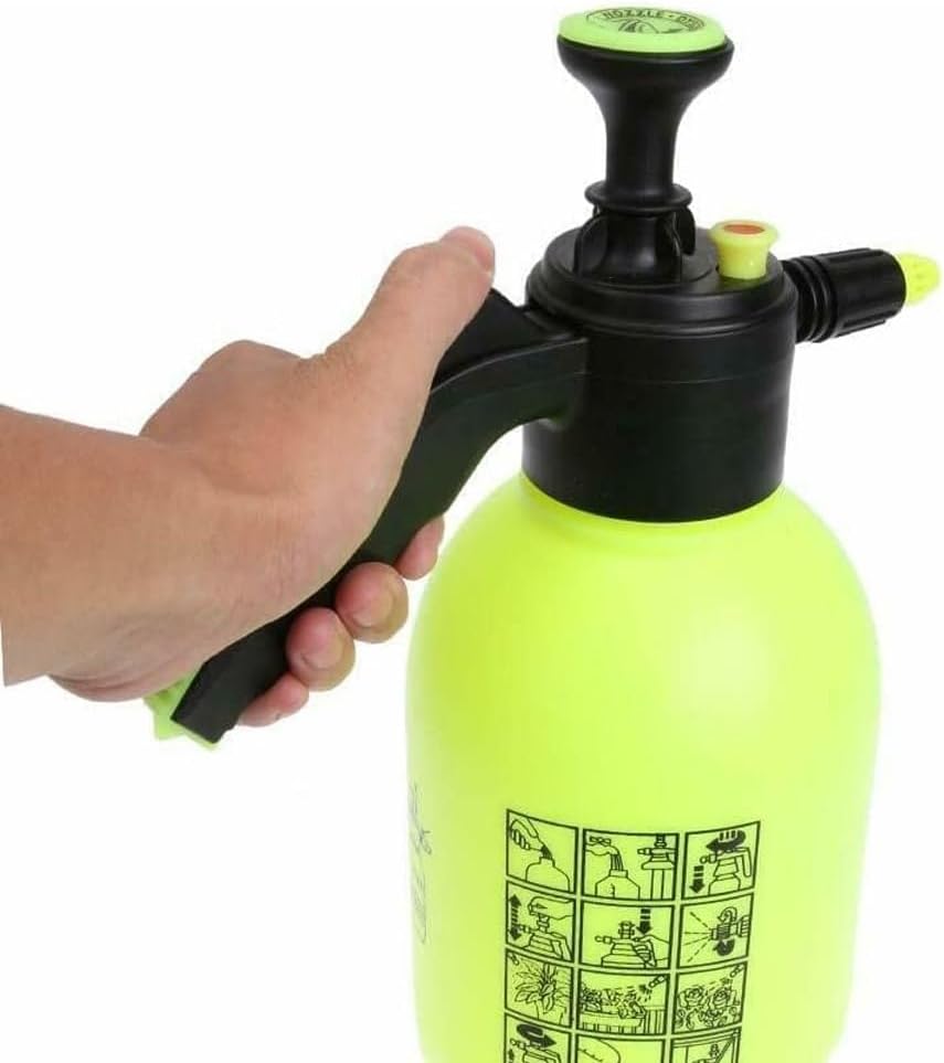 2L Garden Pressure Sprayer Bottle | Handheld Pump Action Water Spray, Adjustable Nozzle | Compact Weed Removal & Plant Mister | Heavy Duty Hand Pump for Indoor Outdoor Plants, Lawn, Greenhouse, Car Cl