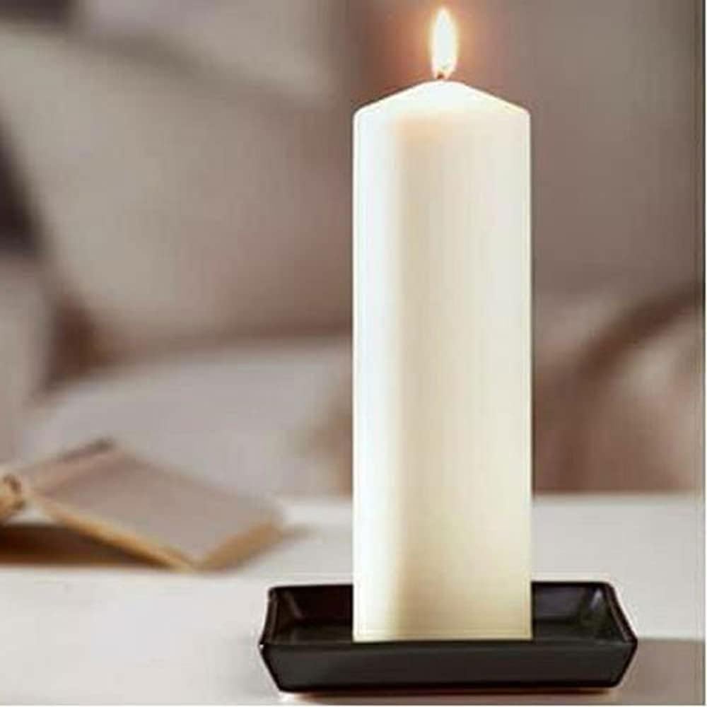 Decorative Long-Lasting Unscented Overdipped Church Pillar Candle Set | Slow Burning Giant Festive Candle for Home Decor with 150 Hr Burn Time | Smokeless Votive Candles | White (White Pack of 6)