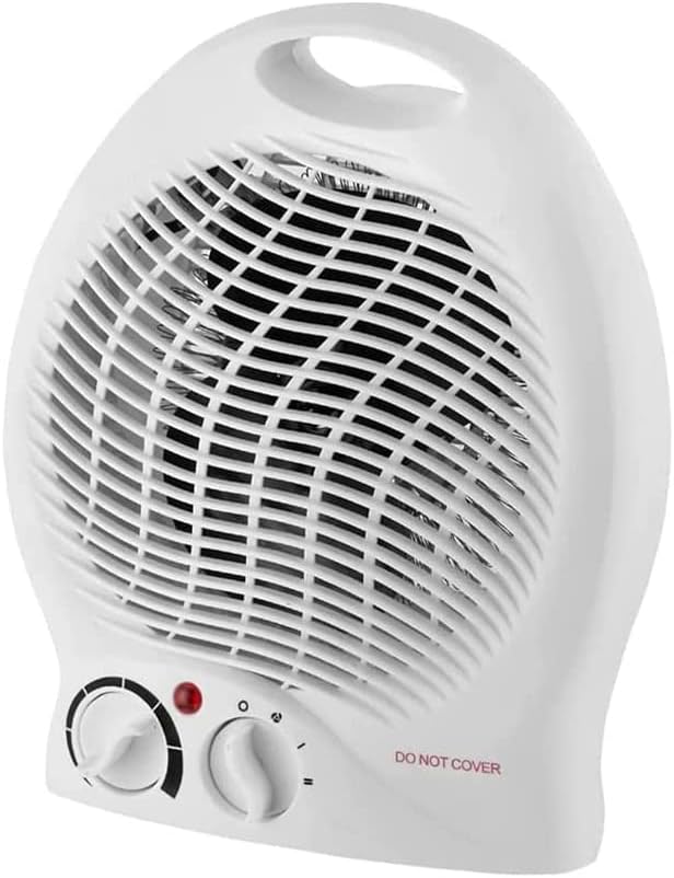 Thermo Indoor Fan Heater with 2 Heat Settings and Overheat Protection | Energy Efficient - Solar Pwer Portable and Lightweight | 2000W | Low Energy Silent | White and Dark (UpRight Thermo - 44002)