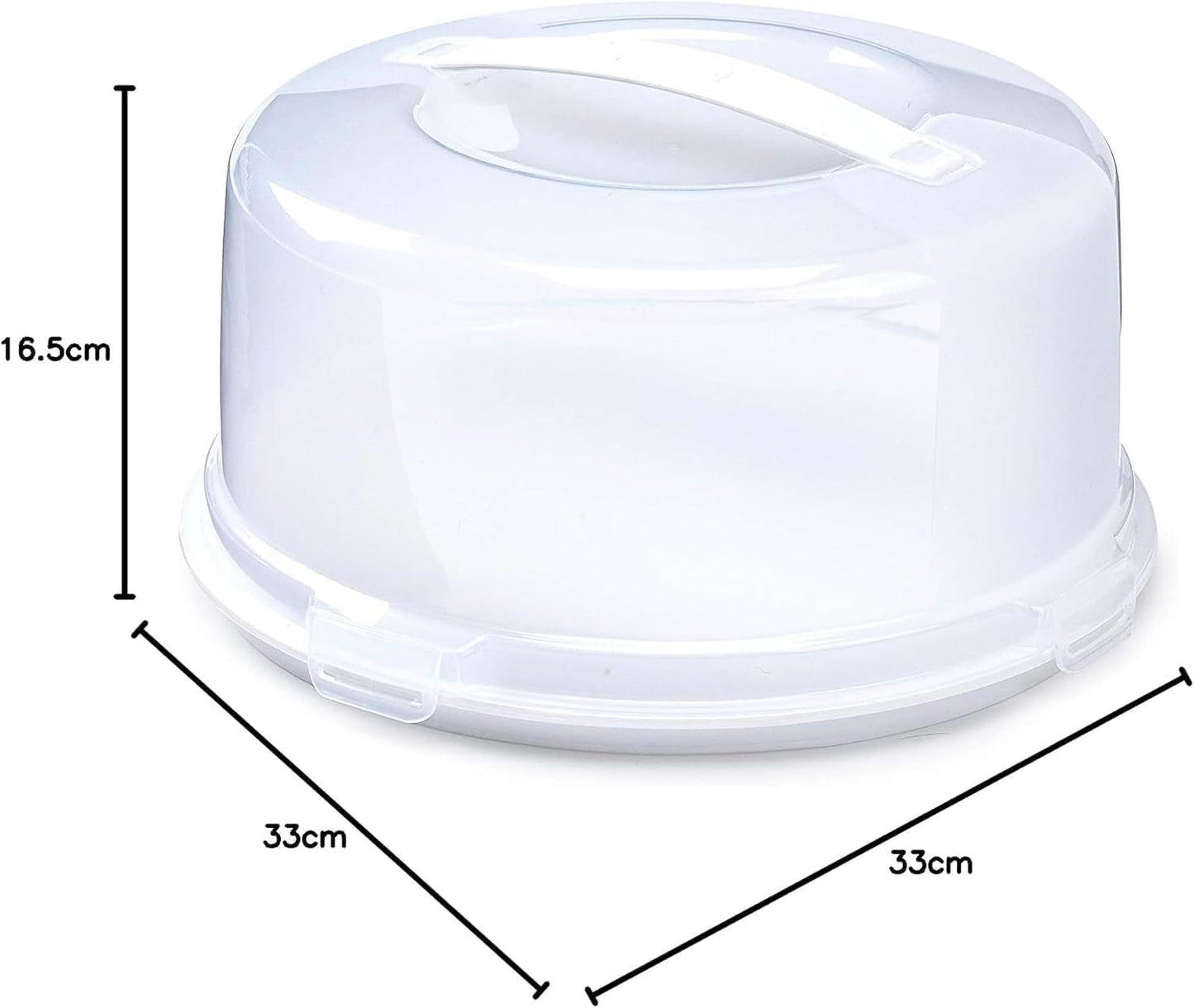 Airtight BPA-free Plastic Reusable Storage Cake Box | Portable Takeaway Food Storage Container with Lid | Cake Carrier with Handle Box | Lockable Cover Box Multipack (Plastic, Three Pack Square)