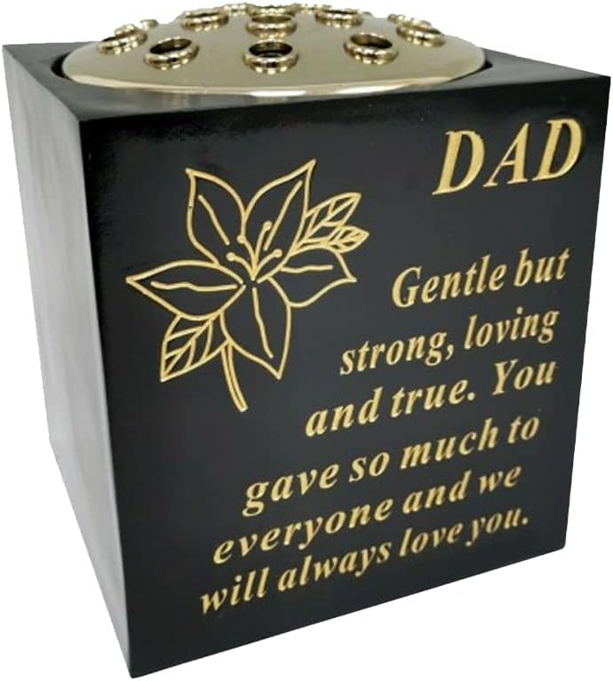 Graveside Memorial Vase – Weatherproof Grave Flower Container with Removable Lid – Elegant Cemetery Tribute Vase | Remembrance Ornament, Sympathy Gift for Loved One (Brother)