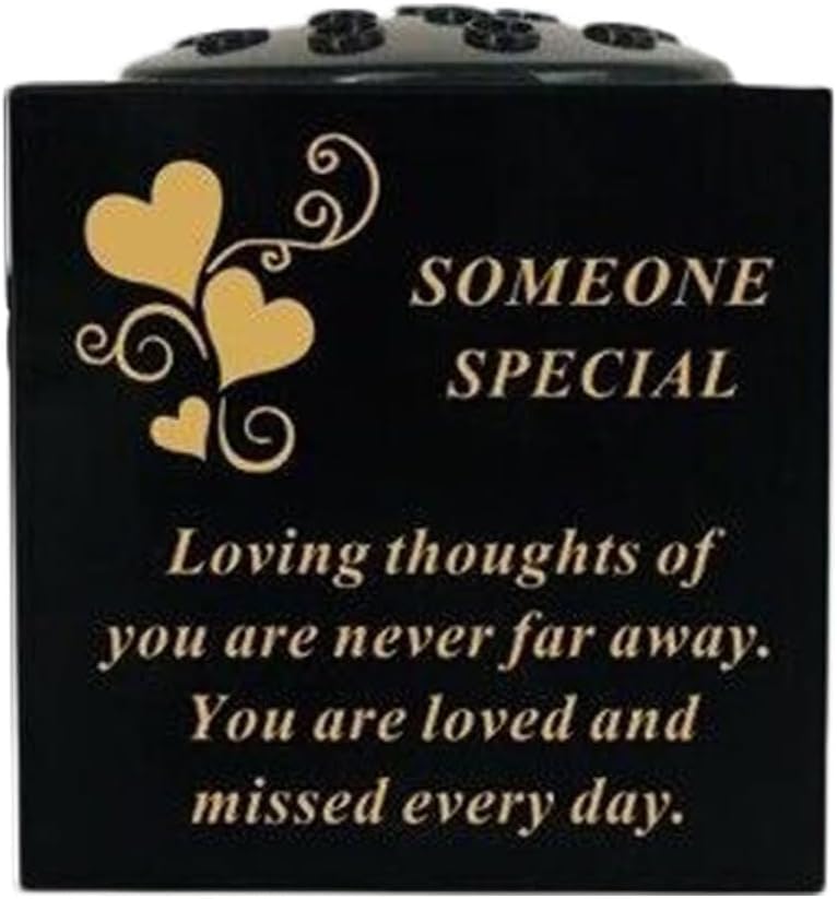 Graveside Memorial Rose Bowl Vase – Weatherproof Grave Flower Container with Removable Lid – Elegant Cemetery Tribute Vase | Remembrance Ornament, Sympathy Gift for Loved One (Husband)