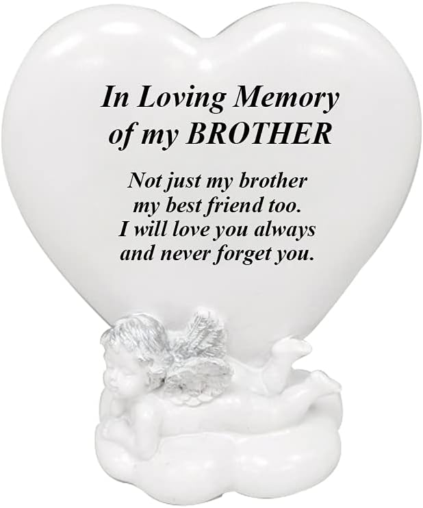 OnlineStreet Memorial Heart Plaques Grave Cherub Ornaments - Personalised Grave Decoration Plaques, Cherub, Engraved with Remembrance Quotes in Loving Memory of your Special Ones (Husband)