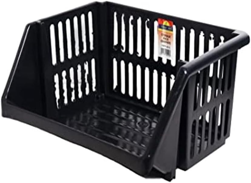 Compact 3 Tier Stackable Kitchen Sink Organiser| Durable Plastic Storage Basket | Multi-Purpose Stacking Basket | Kitchen Shelves Veg Rack, Plastic Fruit Storage Stand (Silver, 18 Centimetres)