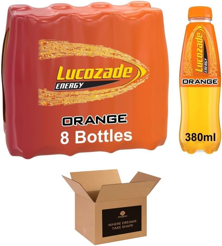 Energy Drink Bottles – Sparkling Glucose Energy Boost Flavoured Drinks – Classic Carbonated Refreshing Drink for Sports, Work, Study & Hydration (380 ml (Pack of 24), Orignal)