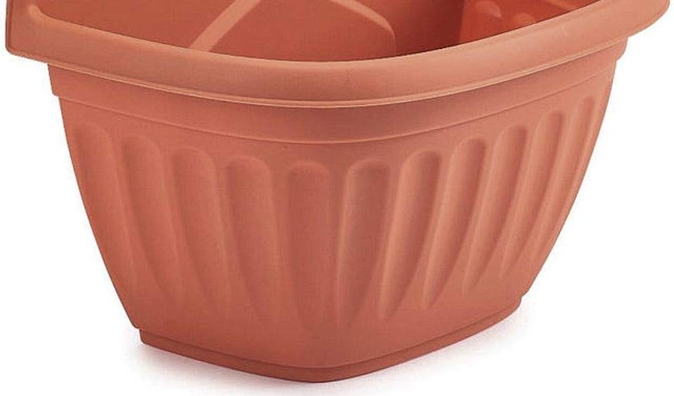Whitefurze Plastics Athens Terracotta Colour Plastic Wall Hanging Planter Pot (Set of 4)